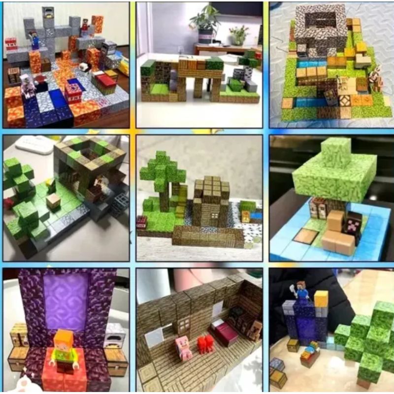 GENERICO - Juguete Magnético minecraft 100 bloques