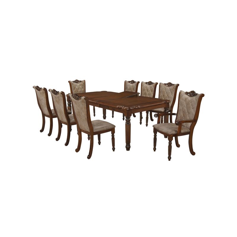 ECOMUSO - JUEGO DE COMEDOR ISABELLA 6 SILLAS + 2 SITIALES MESA CON EXTENCION