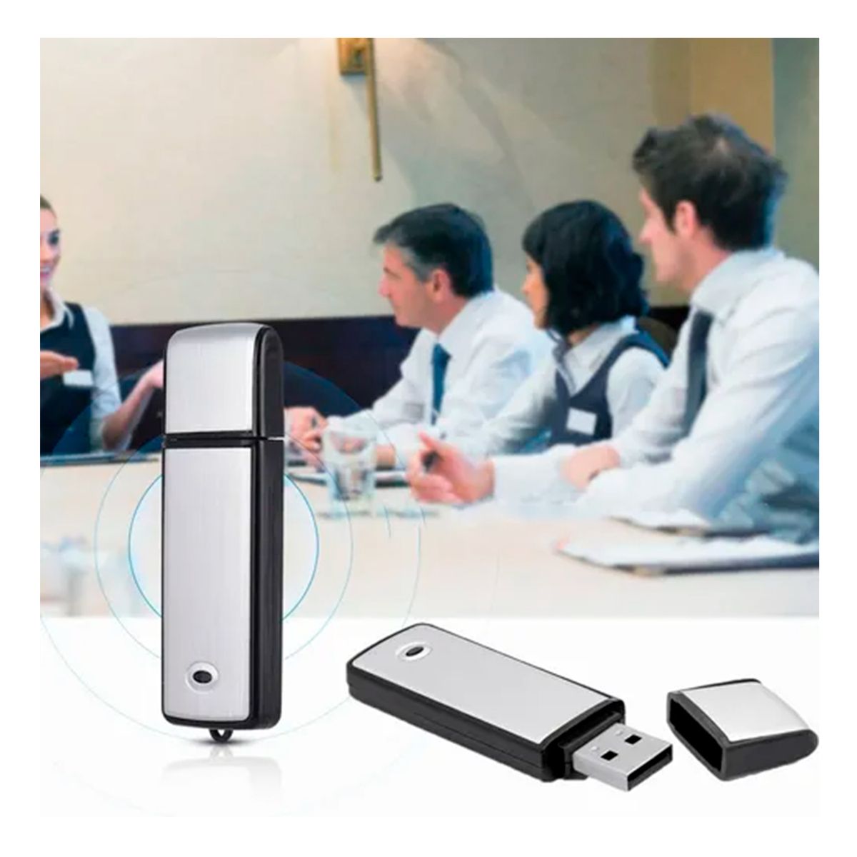 GENERICO - Micrófono Espía Grabadora De Voz Inalámbrico Usb 8 gb