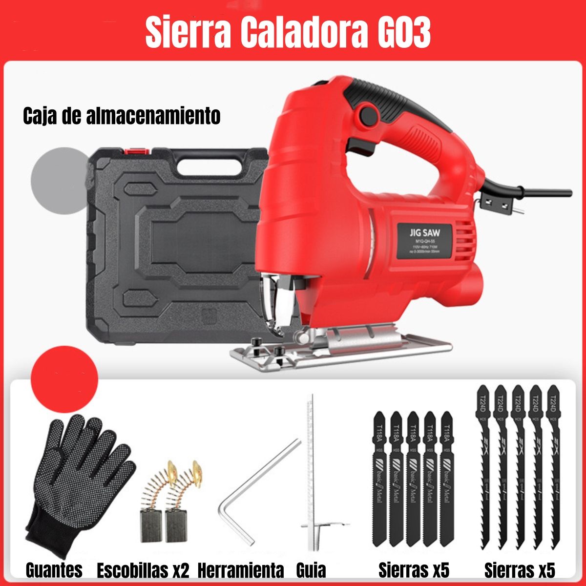 Sierra Caladora 710w 3000rpm 10 Hojas G03 Lubabycas, marca LUBABYCAS - Foto 2