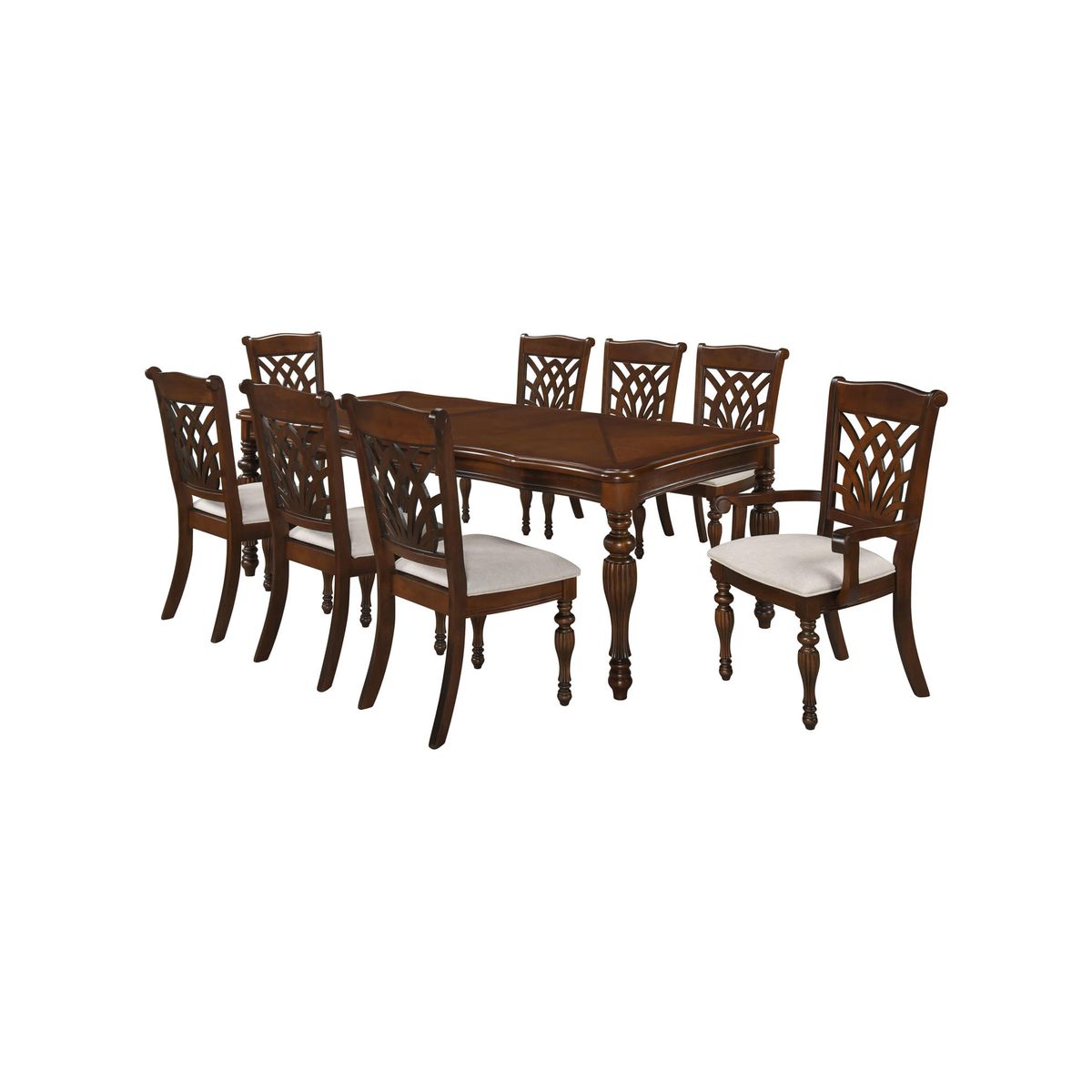 ECOMUSO - JUEGO DE COMEDOR DOÑA CATALINA 6 SILLAS + 2 SITIALES MESA CON EXTENSION