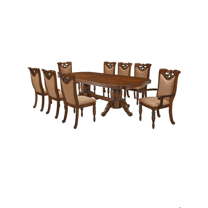 ECOMUSO - JUEGO DE COMEDOR DUBAI 6 SILLAS + 2 SITIALES CON EXTENSION