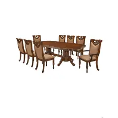 ECOMUSO - JUEGO DE COMEDOR DUBAI 6 SILLAS + 2 SITIALES CON EXTENSION
