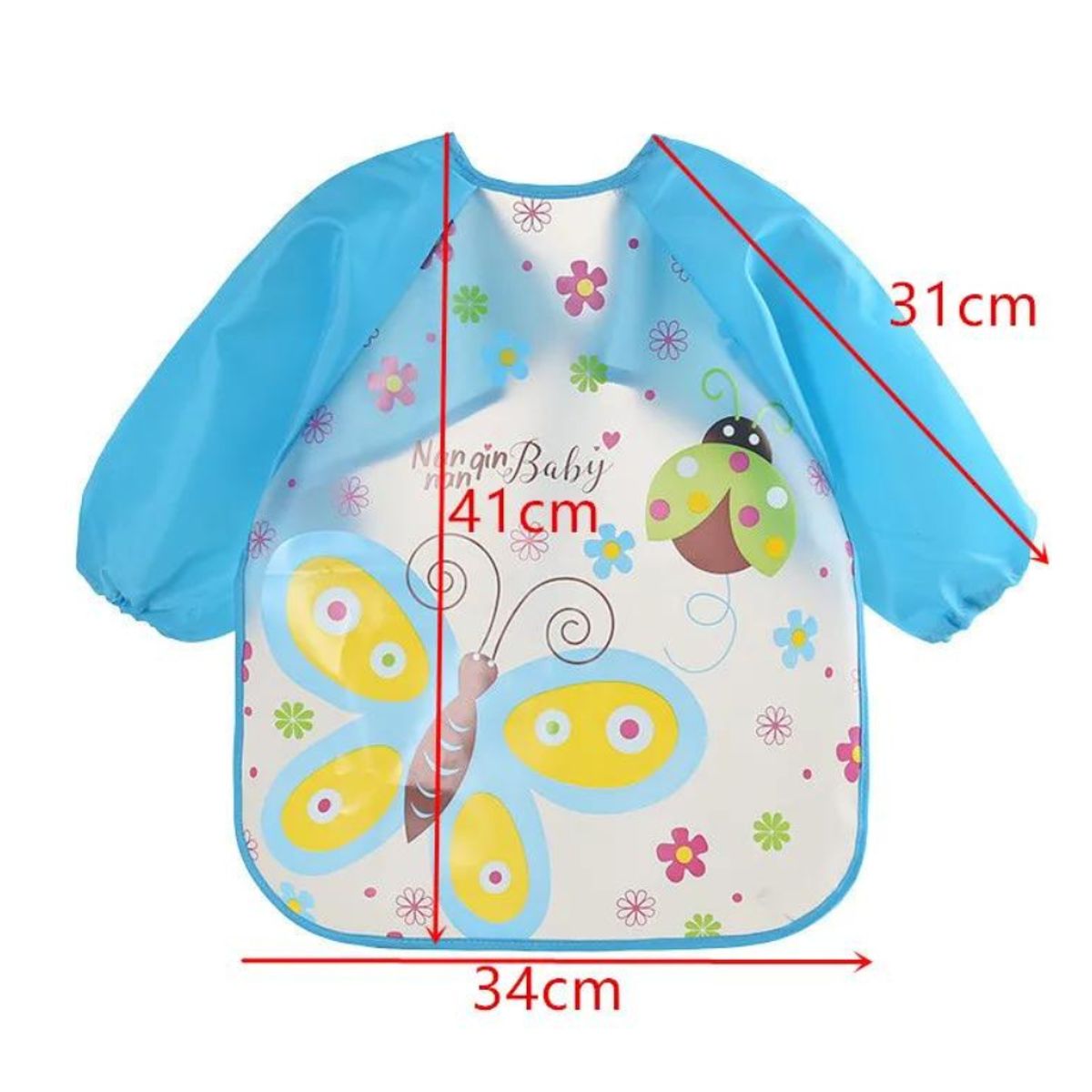 GARSIL - Pack 3 Baberos Manga Larga Impermeable Con Bolsillo Niña Niño Bebe