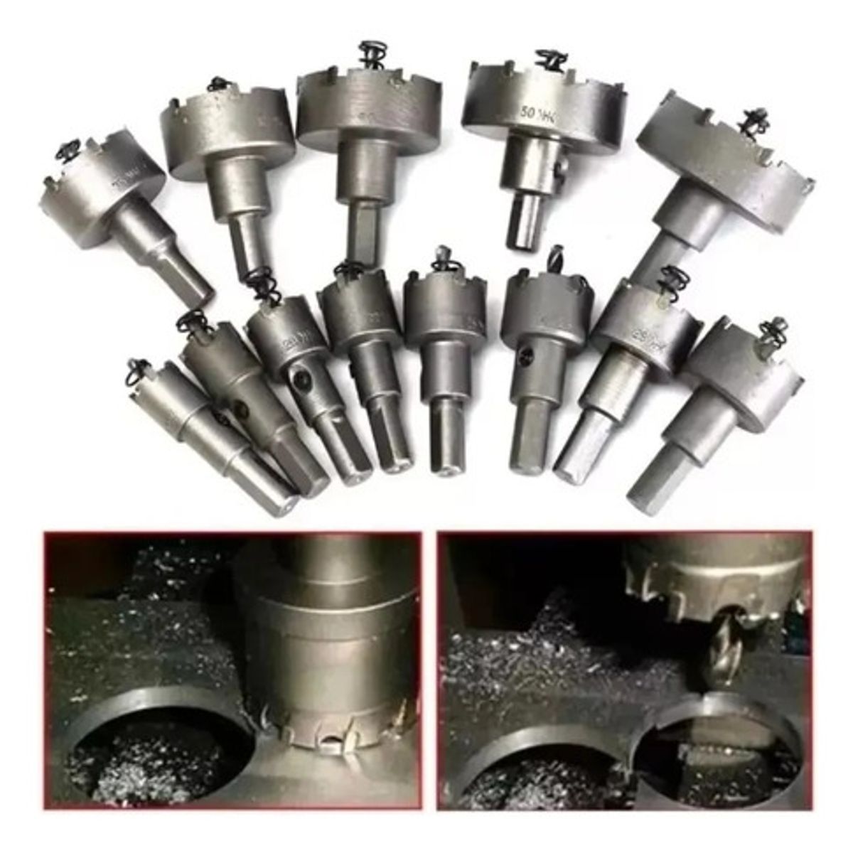 GENERICO - 13 Brocas Copa Sierra Hss De Carburo Para 16-53mm