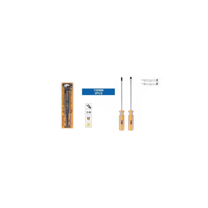GENERICO - JUEGO DE DESTORNILLADORES 2PCS PUNTA ESTRELLA Y PALETA MAGNETICA 150MM