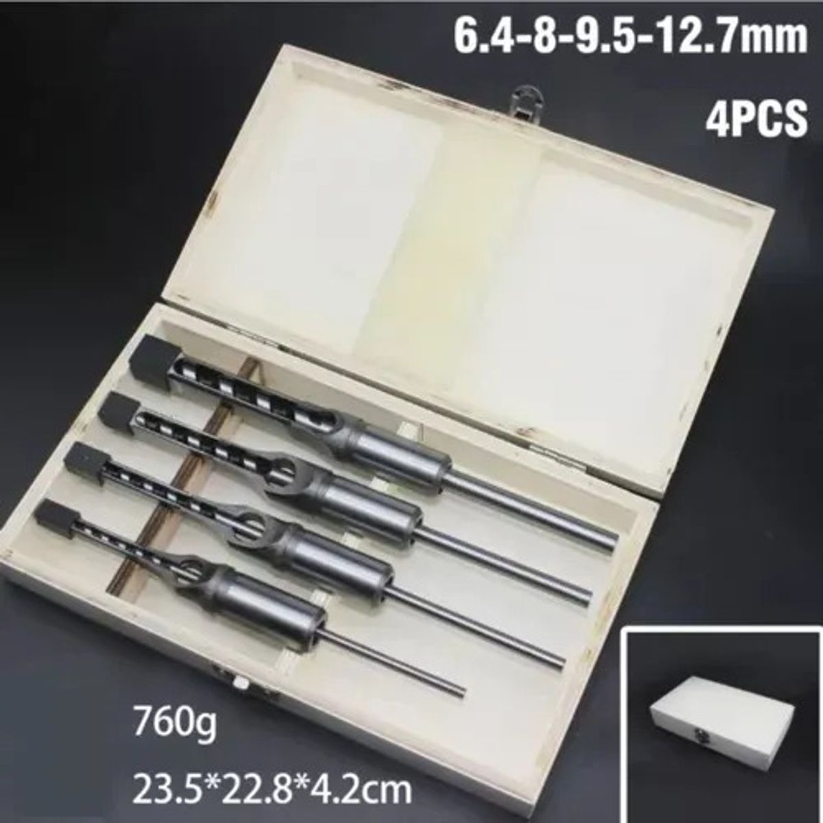 GENERICO - Broca Para Agujeros Cuadrado 4 Pcs