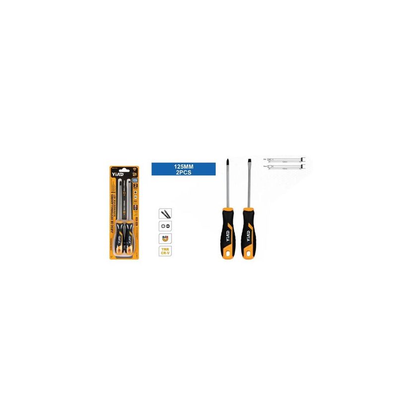 GENERICO - JUEGO DE DESTORNILLADORES 2PCS PUNTA ESTRELLA Y PALETA MAGNETICA 125MM