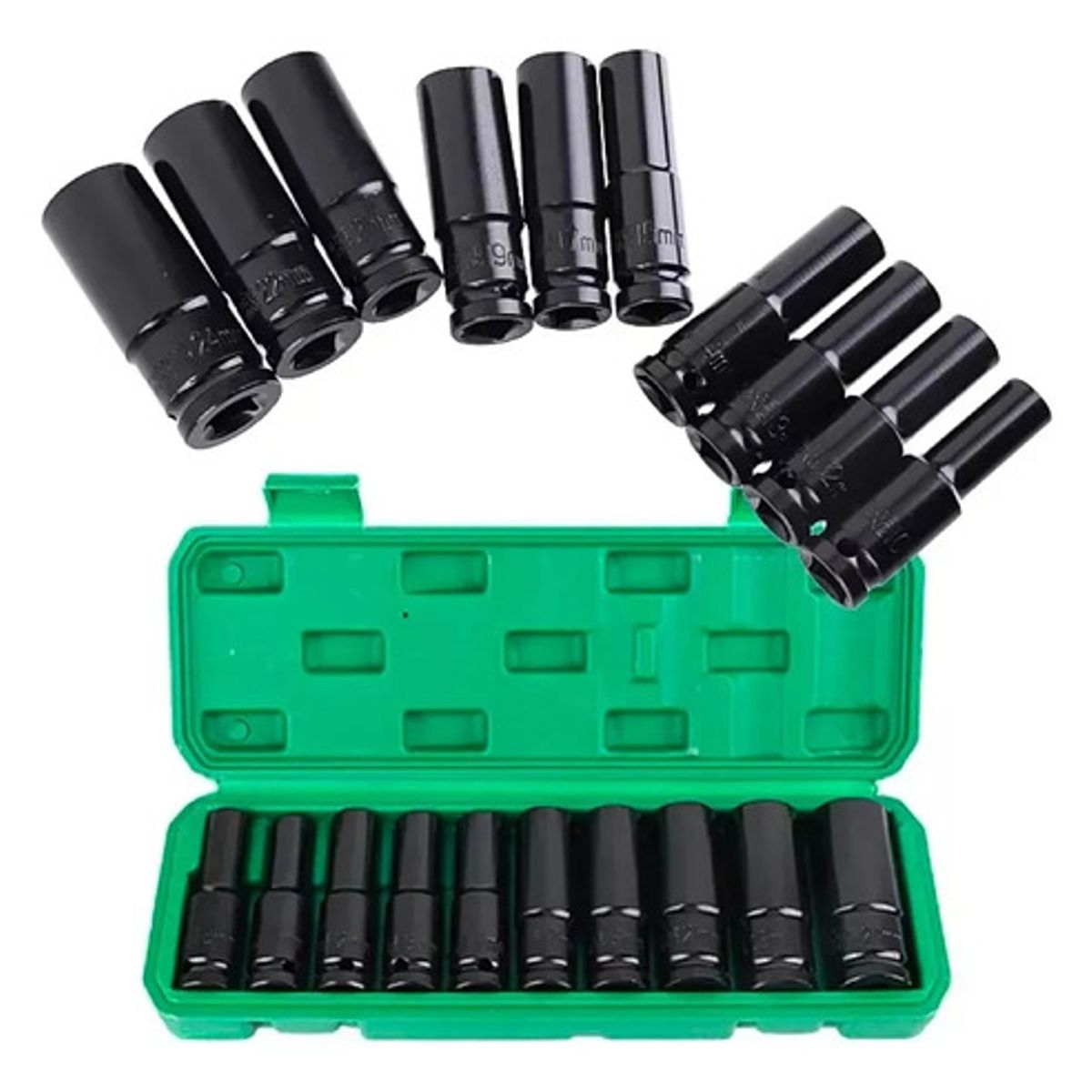 GENERICO - Juego Set Dados De Impacto 1/2, 10 Piezas De 10 A 24 Mm