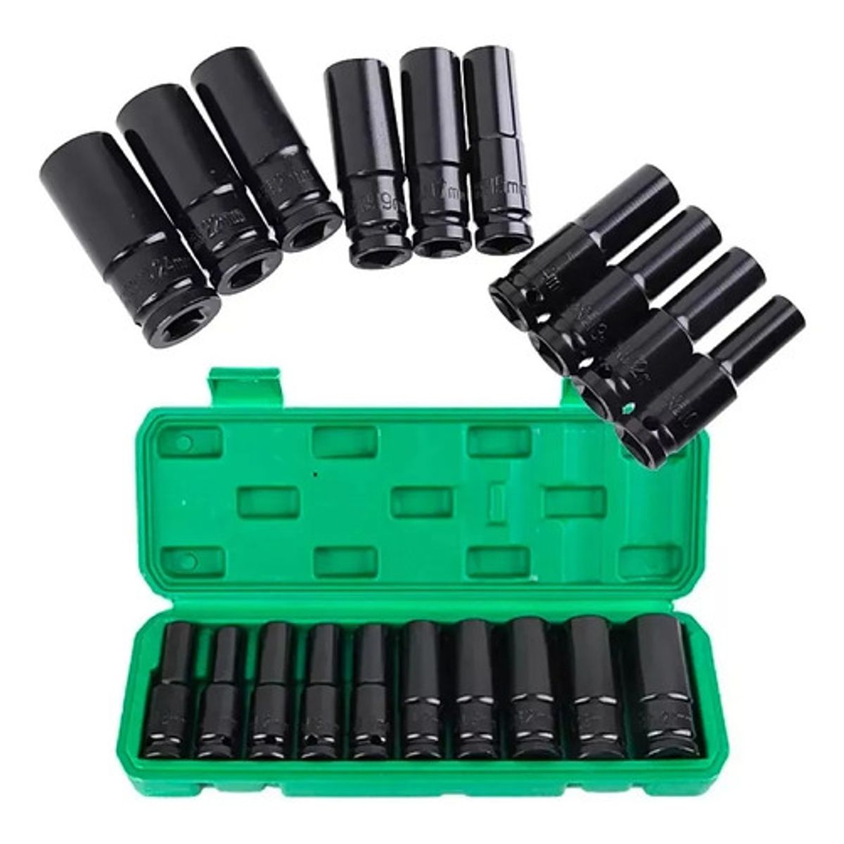 GENERICO - Juego Set Dados De Impacto 1/2, 10 Piezas De 10 A 24 Mm