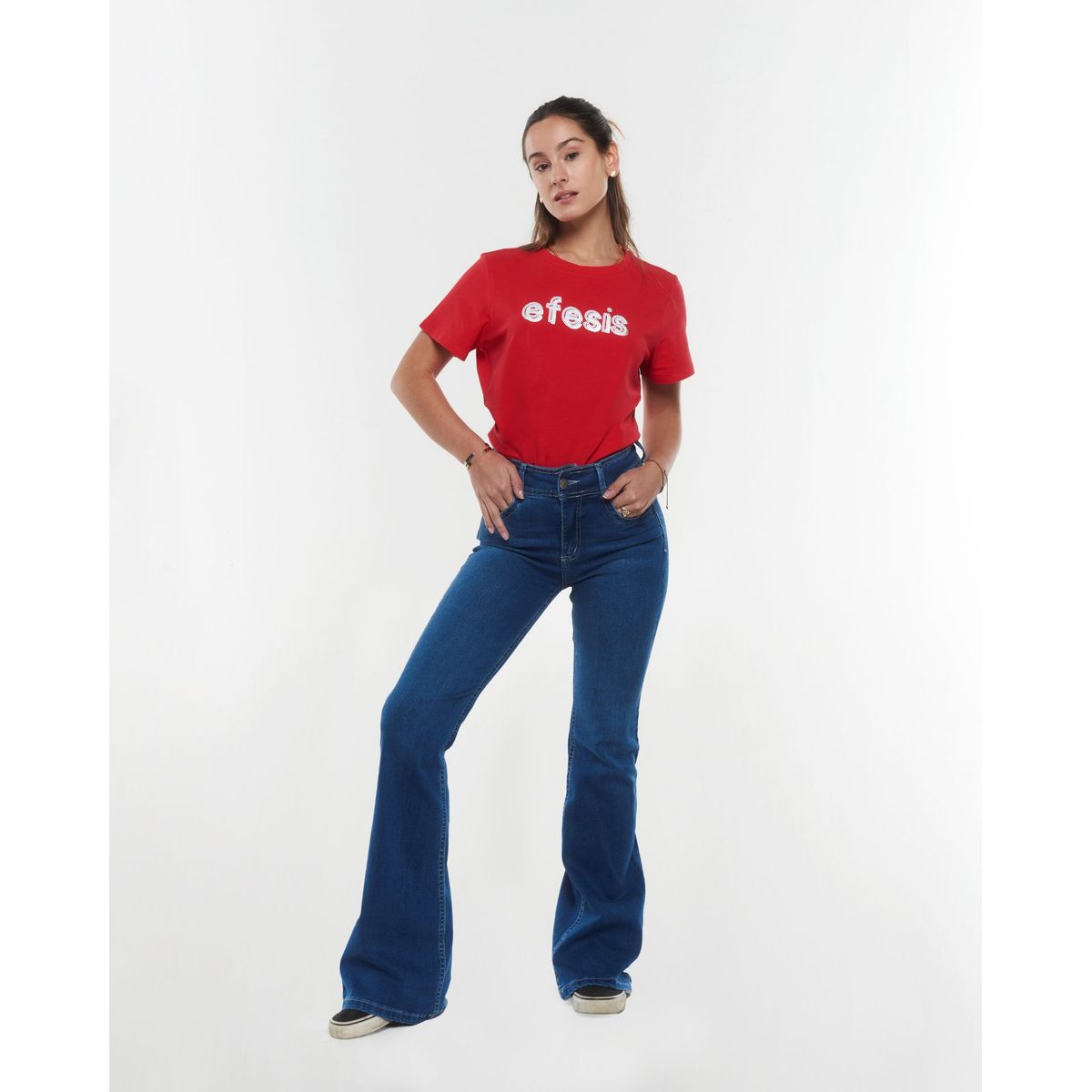 EFESIS - JEANS CELESTE FLARE RELOJERO C TAPETA EFESIS - Azul