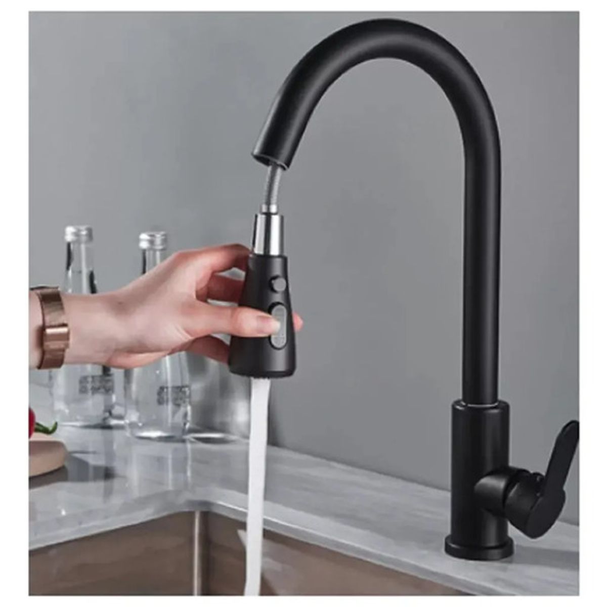 GENERICO - Llave Monomando Lavaplatos Profesional Extraíble