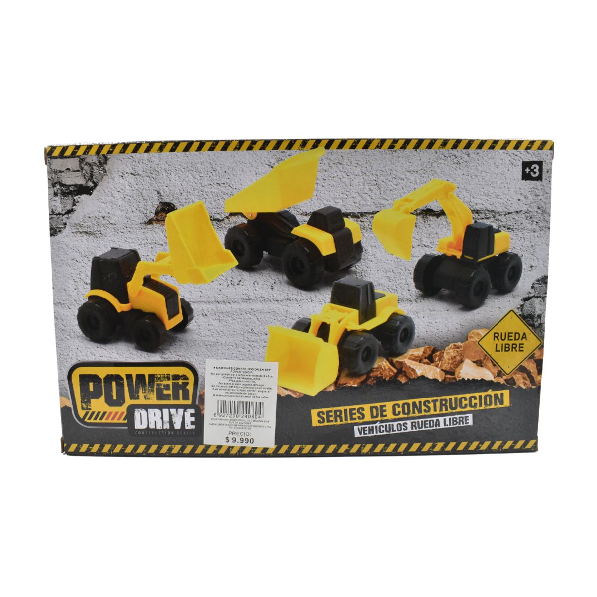 GENERICO - Set de Vehículos de Construcción para Niños – 4 Camiones - Juguete Infantil