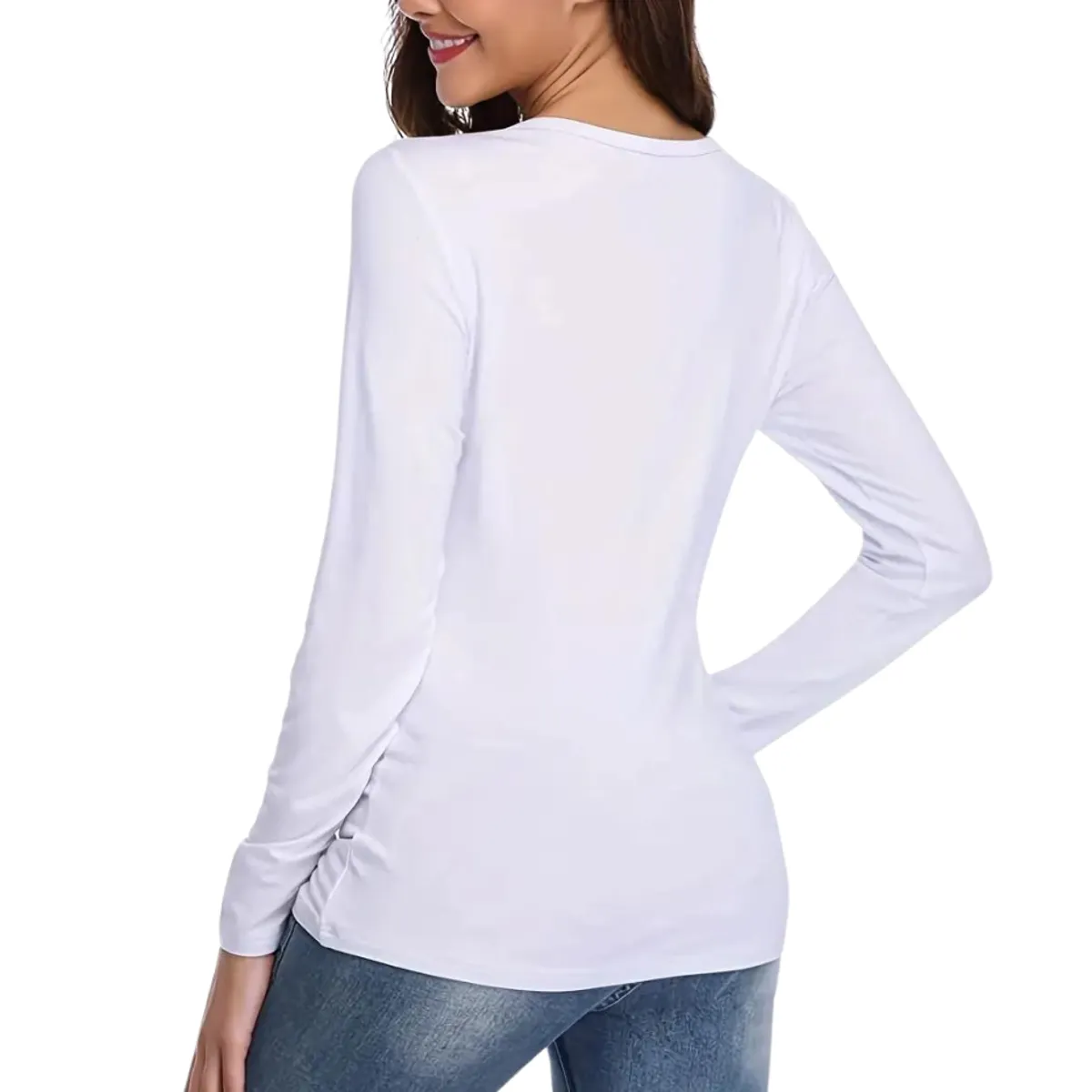 GARSIL - camiseta manga larga de bambu cuello redondo dama