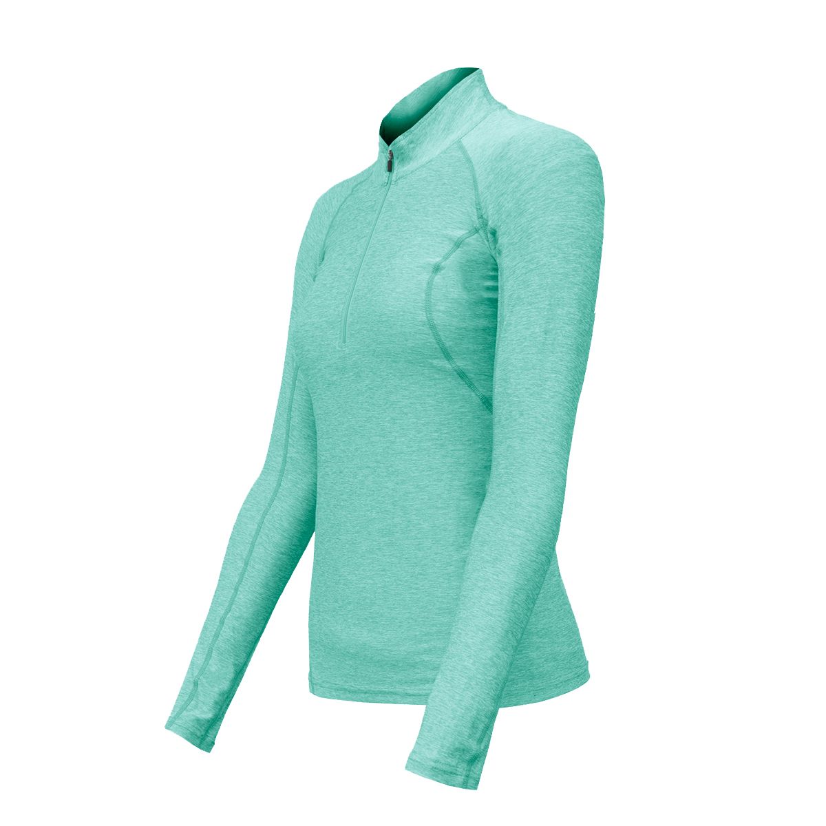 ANDESLAND OUTDOOR APPAREL - Polera Dry Fit Manga Larga Con Cierre Turquesa Mujer