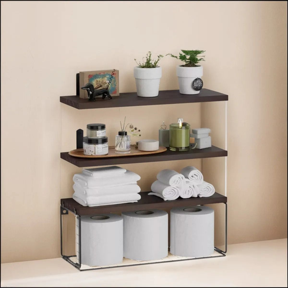 GENERICO - Repisas Flotantes De Madera Modernas X3 Con Reja 100% Pino