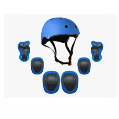 GENERICO - Set de Protecciones + Casco Niños Talla L Azul