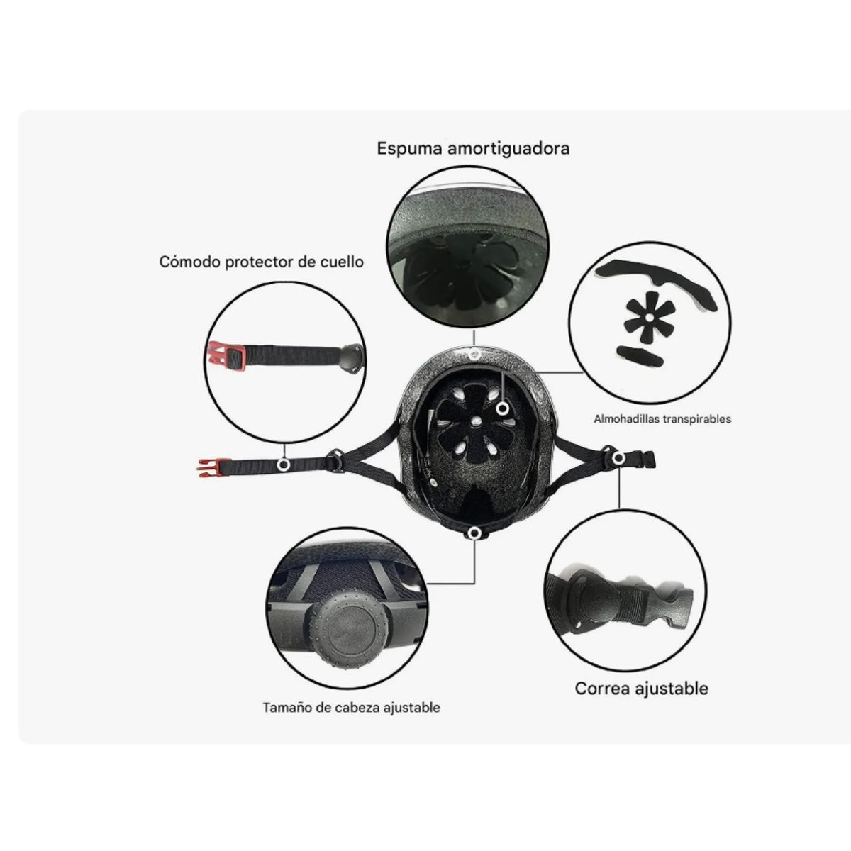 GENERICO - Set de Protecciones + Casco Niños Talla L Azul