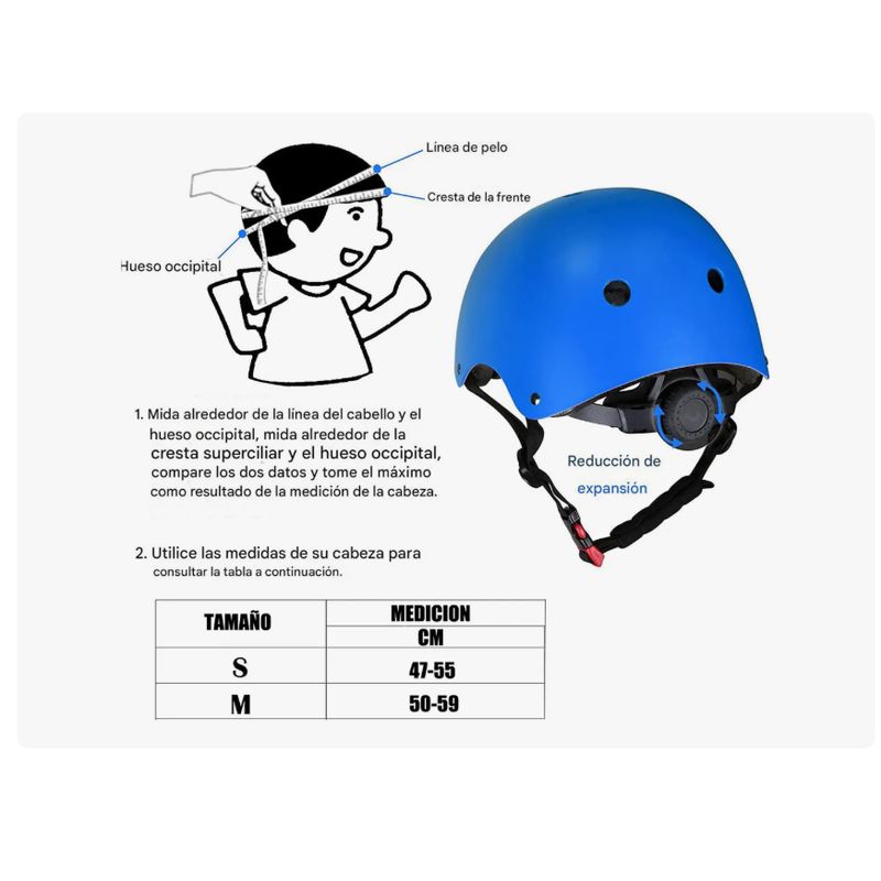 GENERICO - Set de Protecciones + Casco Niños Talla L Rosado