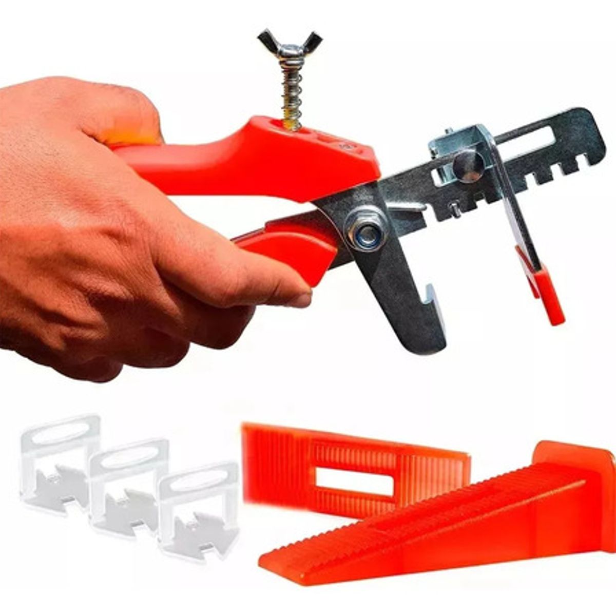 GENERICO - Kit Nivelador Cerámicos 100 Cuñas + 100 Clips 1.5mm +alicate.