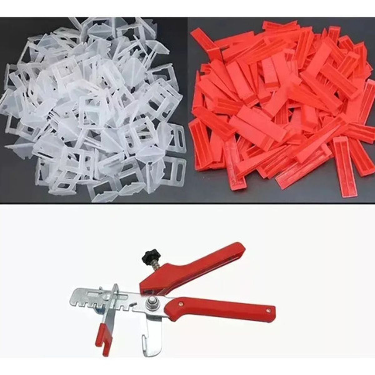 GENERICO - Kit Nivelador Cerámicos 100 Cuñas + 100 Clips 1.5mm +alicate.