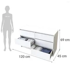 CIC - Cómoda Nórdica 6 Cajones Blanca
