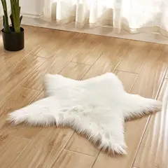 UNICO - Alfombra Peluche ESTRELLA 100cm Tapete BLANCA