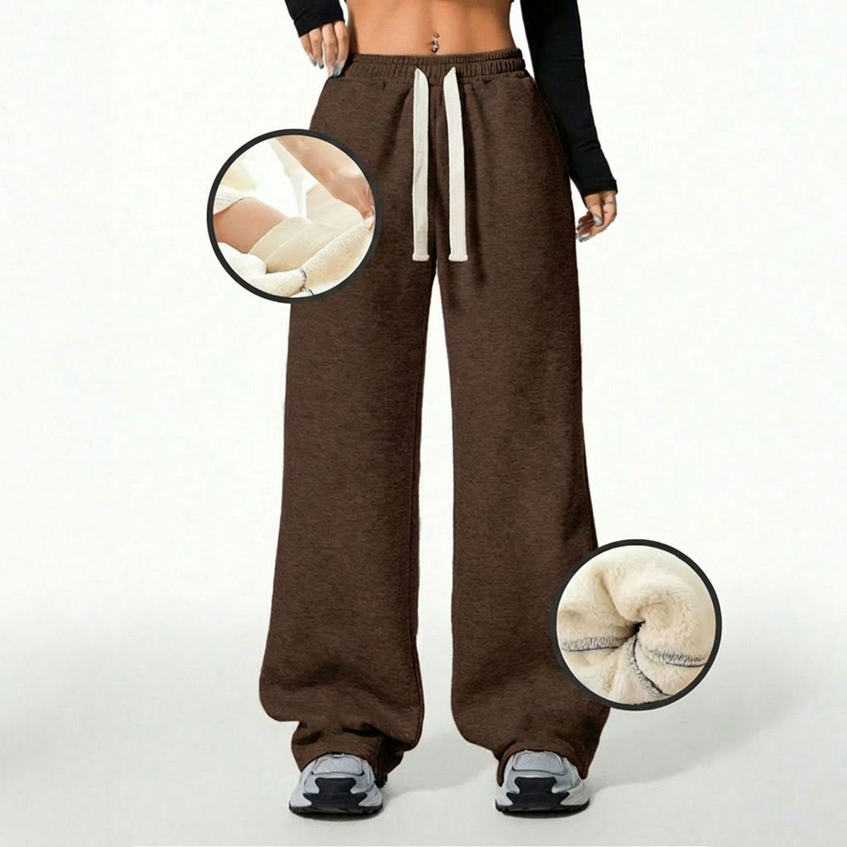 AGW - Pantalón Buzo Algodón Térmico Forrado en Chiporro Palazzo
