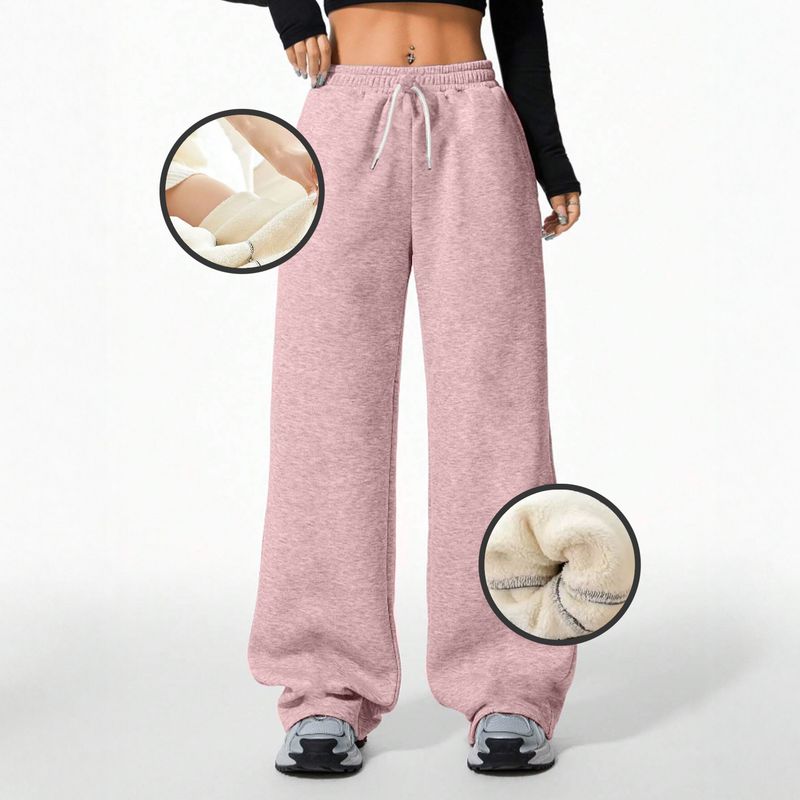 AGW - Pantalón Térmico Buzo Palazzo Forro Polar Elasticado Wide Leg Oversize