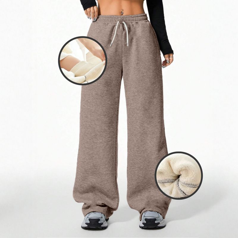 AGW - Pantalón Térmico Buzo Palazzo Forro Polar Elasticado Wide Leg Oversize