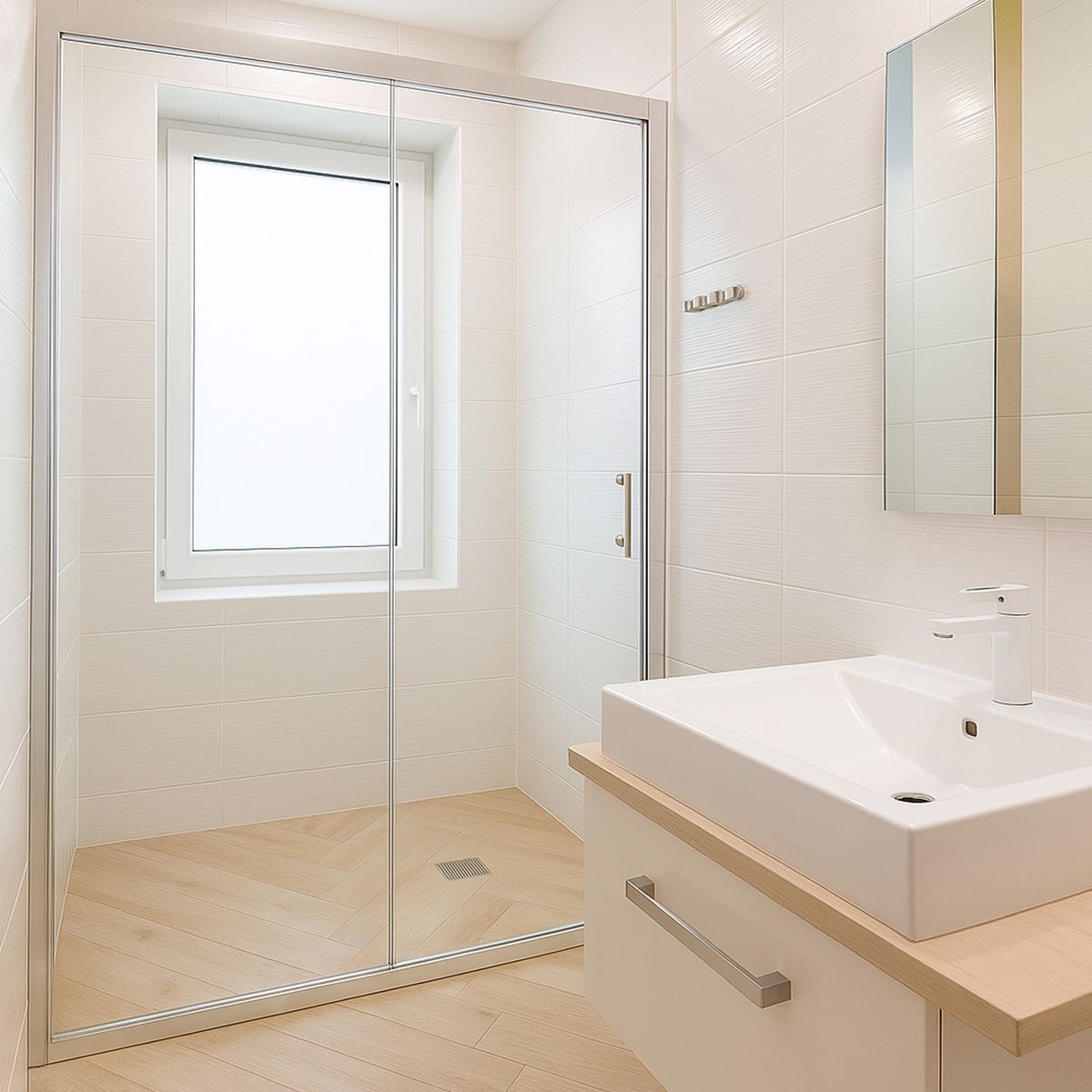 JOYTEK - Mampara Ajustable de Ducha LENS 140-160 cm TransparenteCromado