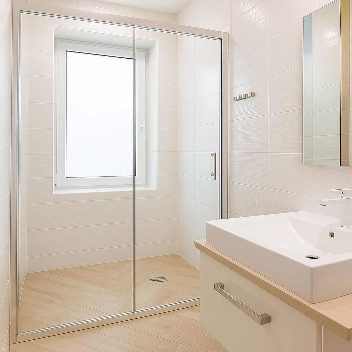 JOYTEK - Mampara Ajustable de Ducha LENS 160-180 cm TransparenteCromado