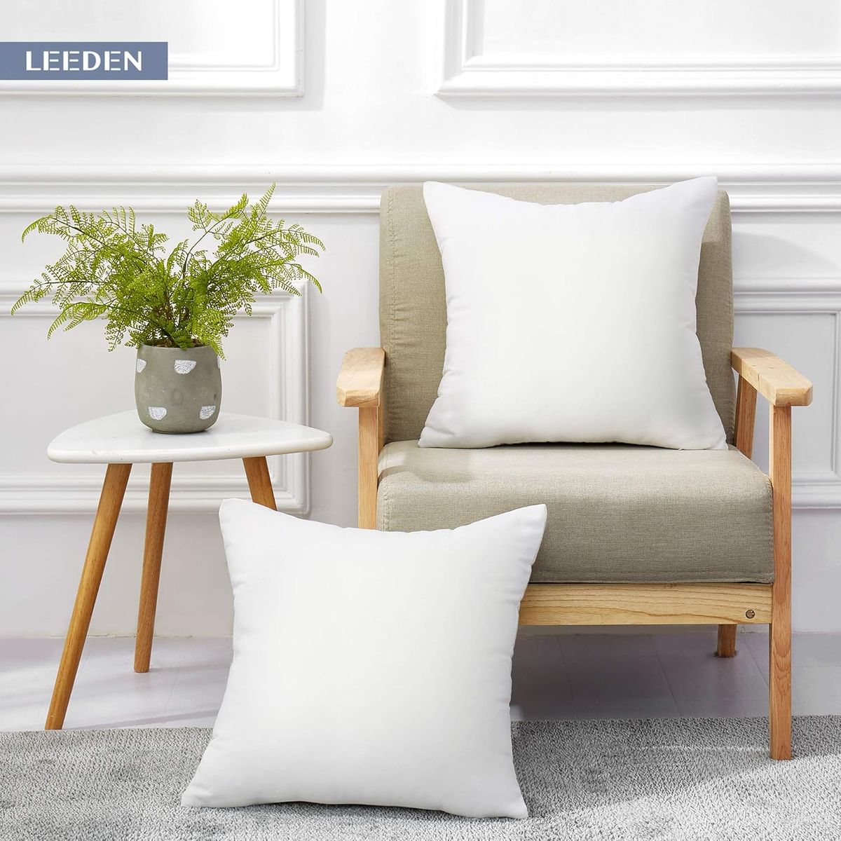 DECO CLASS - PACK X3 COJIN DECORATIVO CUADRADO BLANCO 45X45