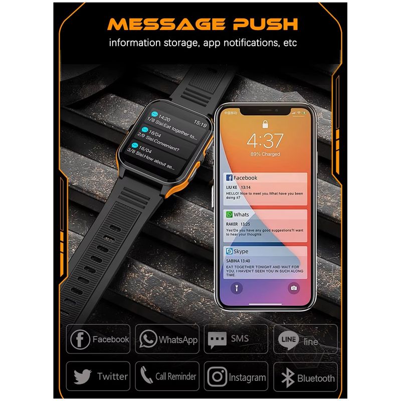 GENERICO - Reloj Inteligente Deportivo Outdoor Bluetooth IP67 Multideporte