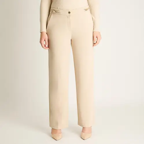 LORENZO DI PONTTI - Pantalón Formal Arena Corte Recto