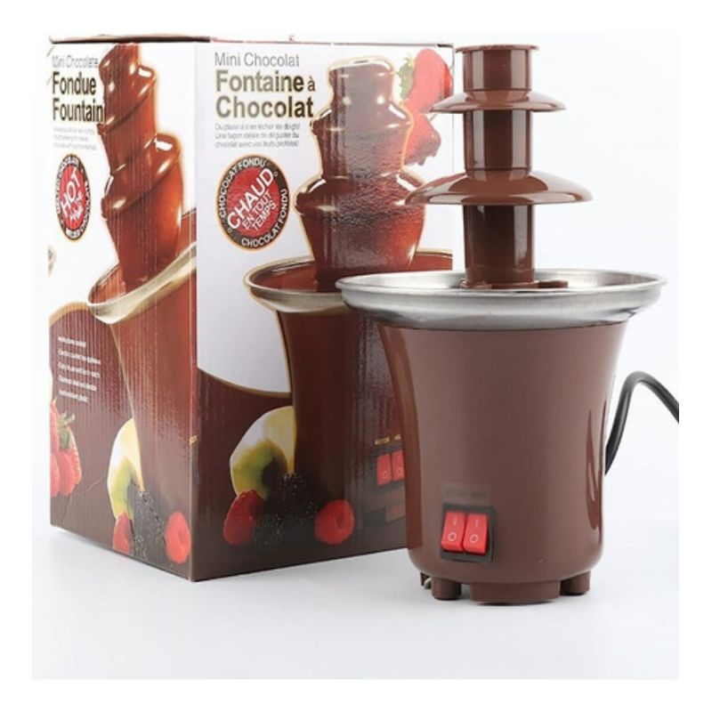 METEX - Cascada Fuente De Chocolate 3 Pisos Fondue Electrica Marrón