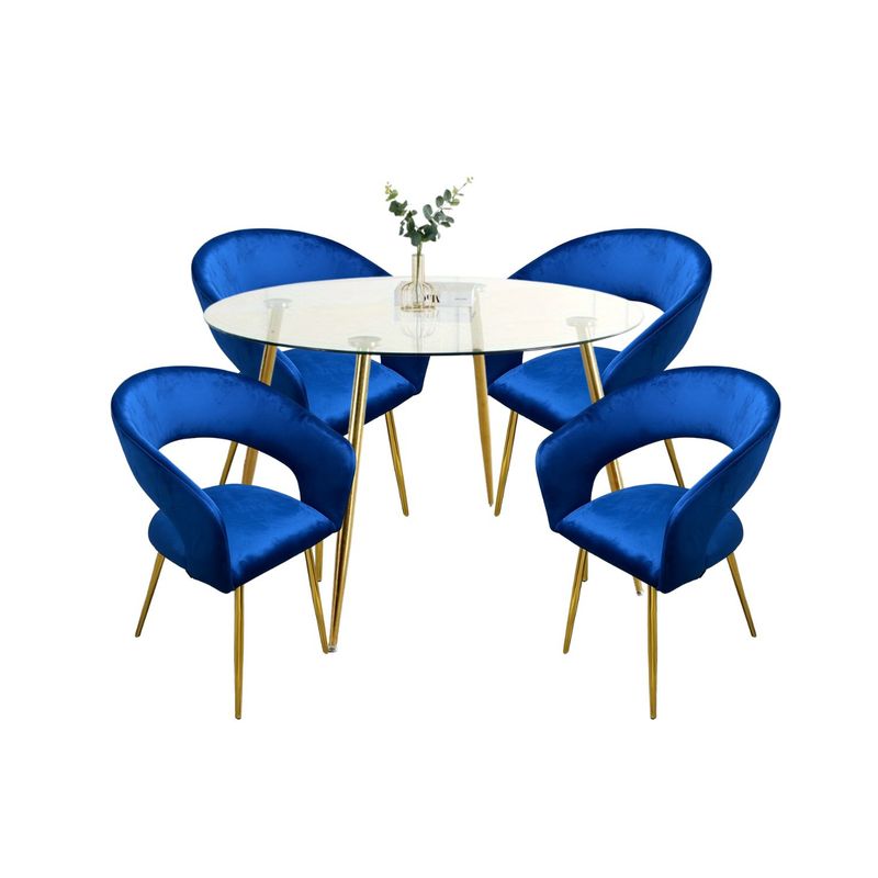 HABITA2 CHILE - Comedor Florencia Minimalista 120cm- 4 puesto Azul