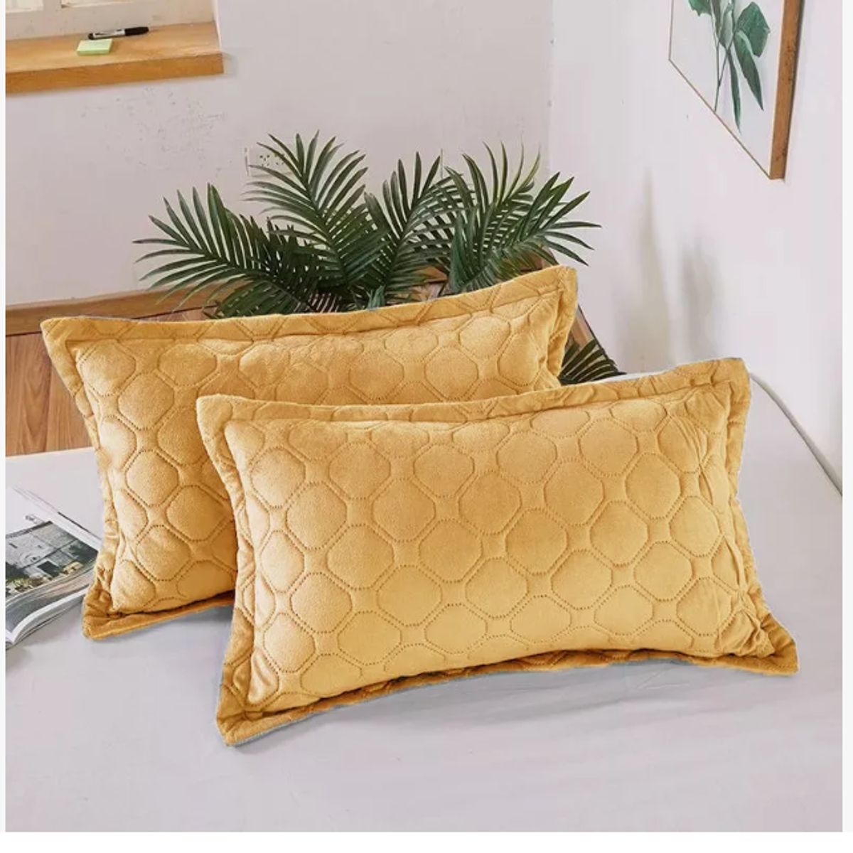 GENERICO - Pack 2 Fundas De Almohadas Diseño Gamuza Color 50x70cm beige