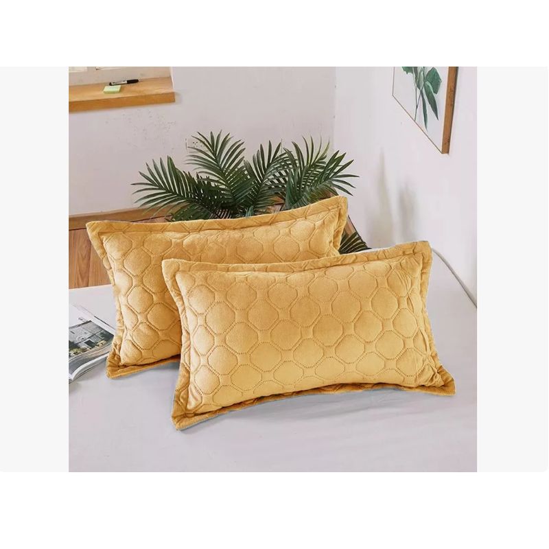 GENERICO - Pack 2 Fundas De Almohadas Diseño Gamuza Color 50x70cm beige
