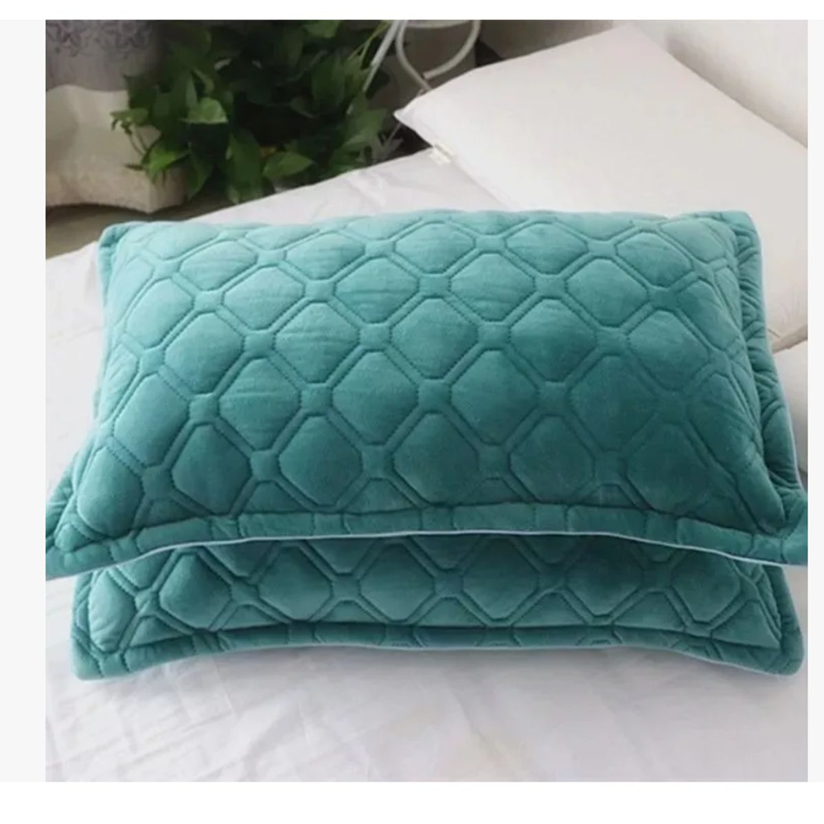 GENERICO - Pack 2 Fundas De Almohadas Diseño Gamuza Color 50x70cm Turquesa