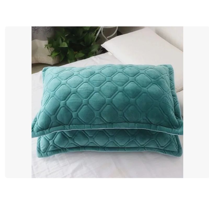 GENERICO - Pack 2 Fundas De Almohadas Diseño Gamuza Color 50x70cm Turquesa