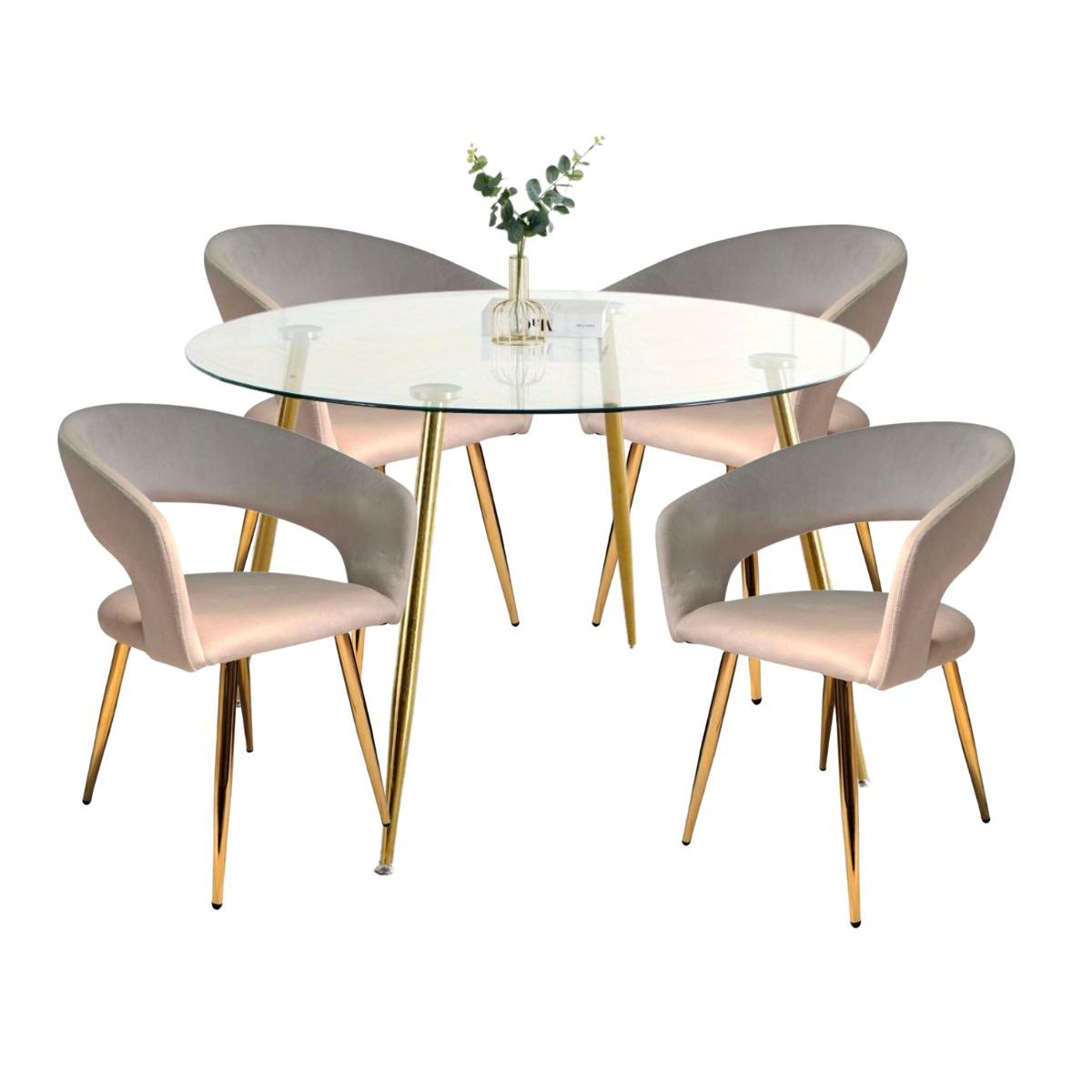 HABITA2 CHILE - Comedor Florencia Minimalista 120cm- 4 puesto Beige…