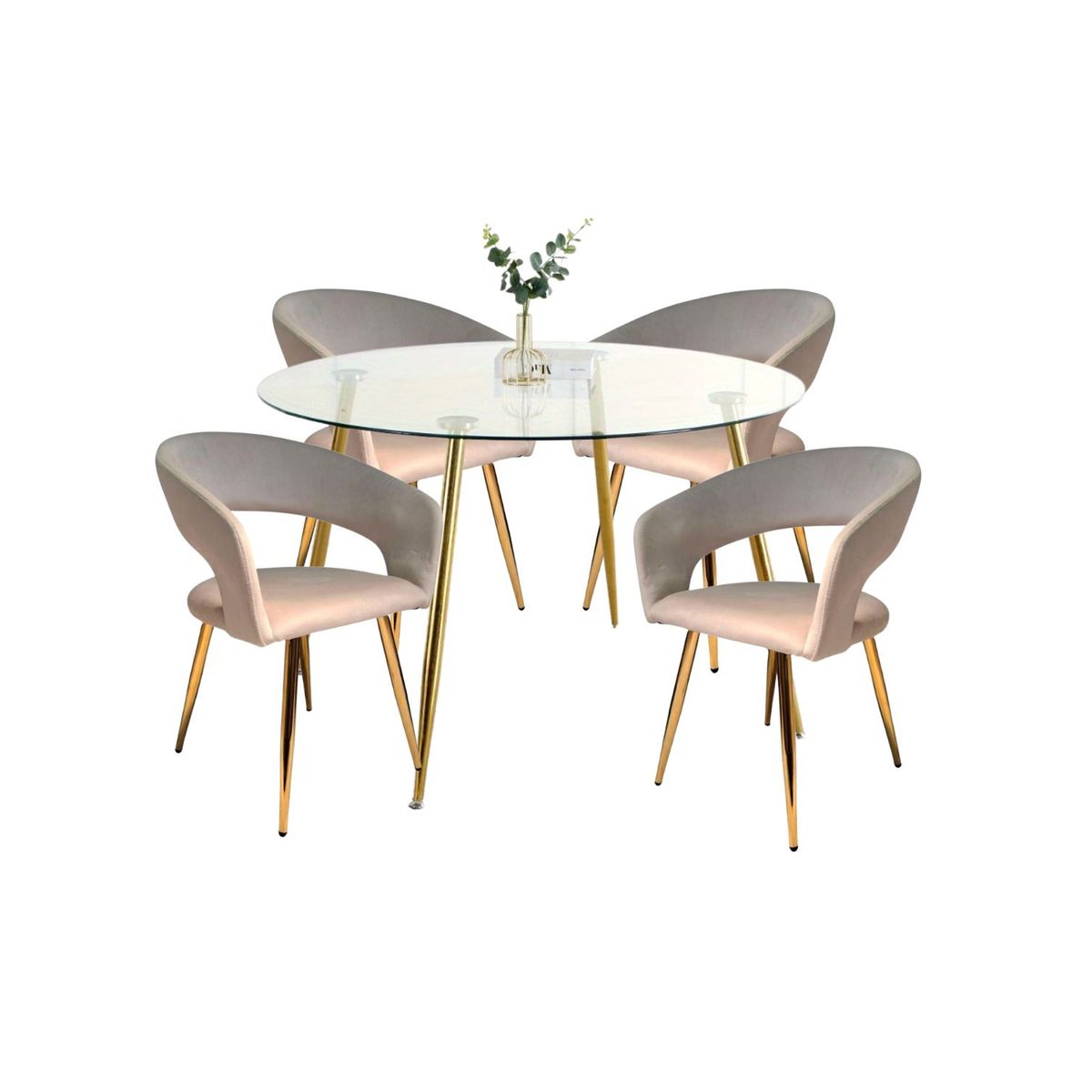 HABITA2 CHILE - Comedor Florencia Minimalista 120cm- 4 puesto Beige…