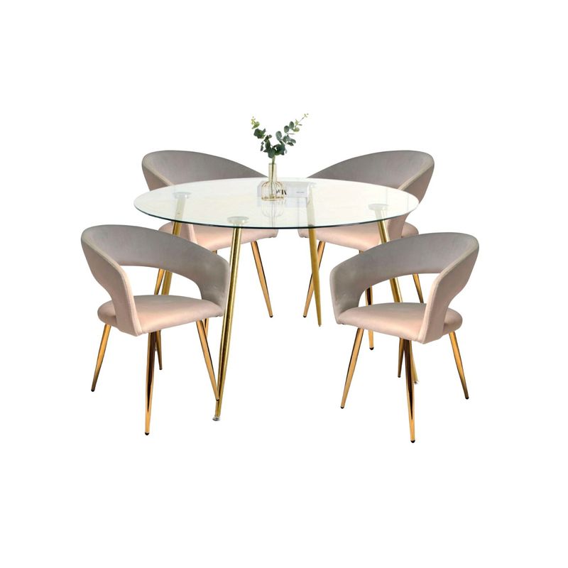 HABITA2 CHILE - Comedor Florencia Minimalista 120cm- 4 puesto Beige