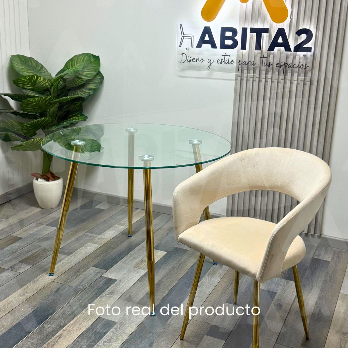 HABITA2 CHILE - Comedor Florencia Minimalista 120cm- 4 puesto Beige…