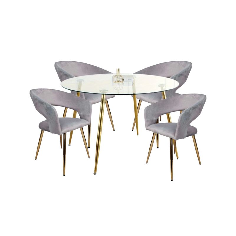 HABITA2 CHILE - Comedor Florencia Minimalista 120cm- 4 puesto Gris