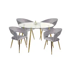 HABITA2 CHILE - Comedor Florencia Minimalista 120cm- 4 puesto Gris
