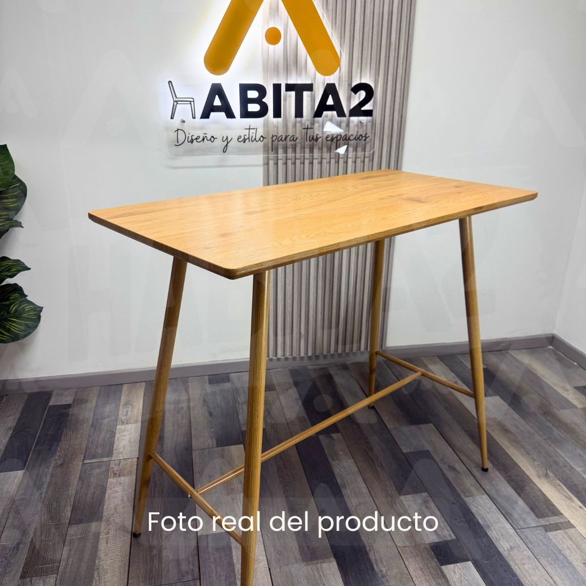 HABITA2 CHILE - MESA DE BAR ATLAS MADERA NATURAL