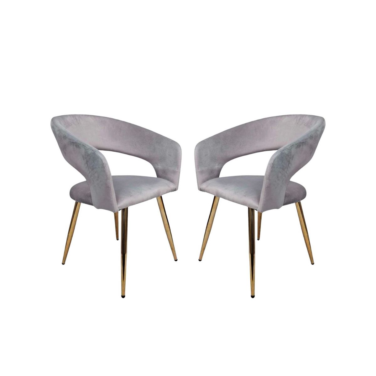 GENERICO - Pack 2 Sitial Florencia Patas Doradas - Gris