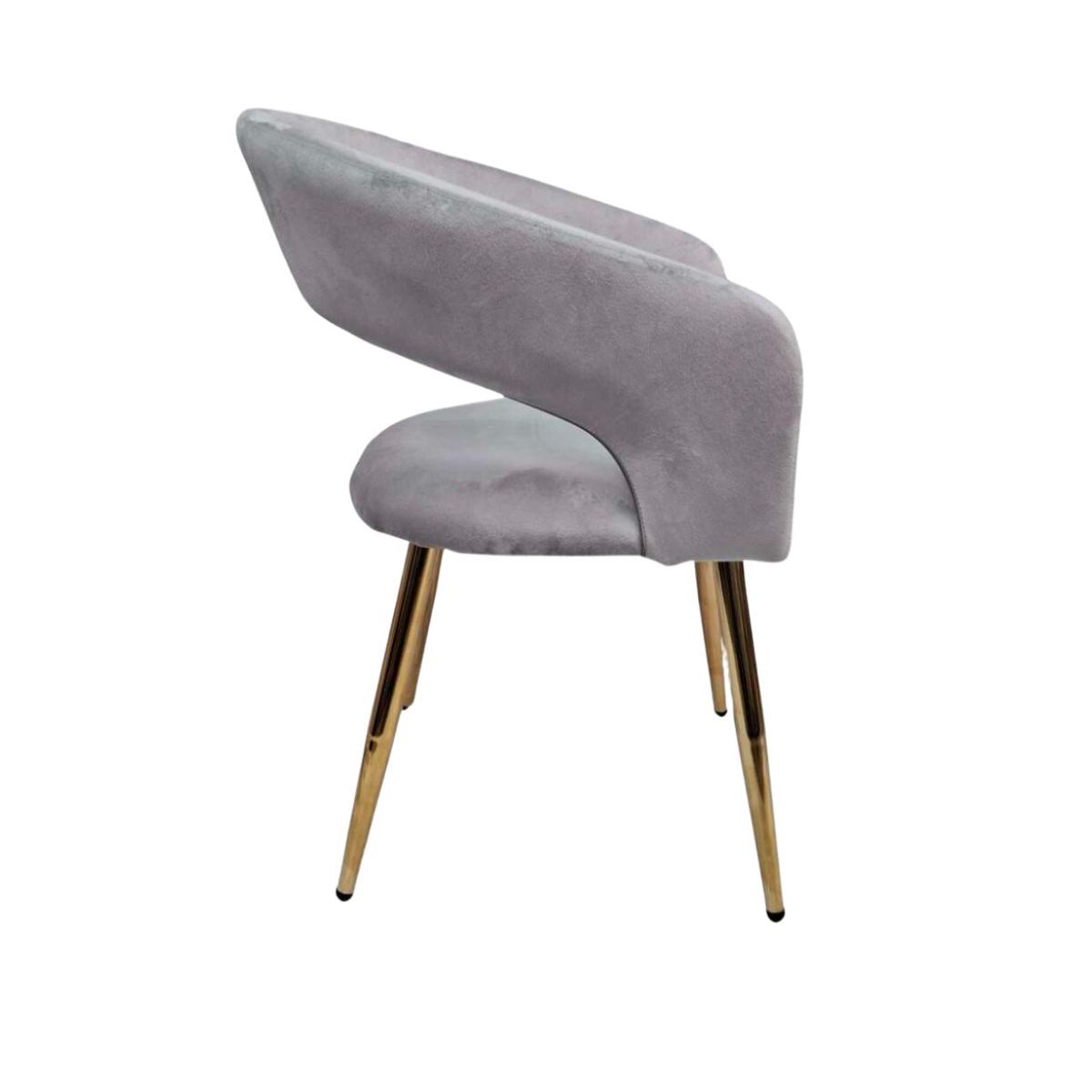 GENERICO - Pack 2 Sitial Florencia Patas Doradas - Gris